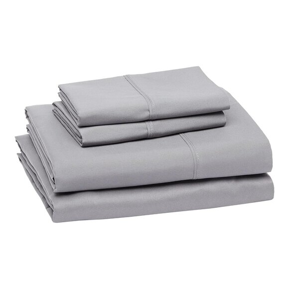 Amazon Basics Full Sheet Set, Dark Gray Microfiber, Deep Pockets, OEKO-TEX Certi - Picture 2 of 6
